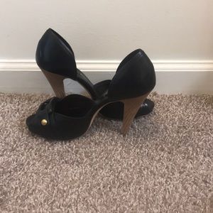 Black leather BCBG sandals